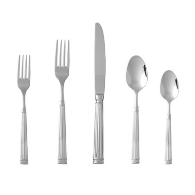 Doria 18/10 Stainless Steel Flatware, 5 Piece Place Setting With Table Knife,...