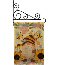 Blooming Gnome Burlap Garden Flag – Autumn, Harvest, Fairy, Double-Sided, USA