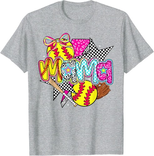 Softball Mama Mom Softball Game Day Vibes Mother's Day Women T-Shirt Hoodie - Picture 8 of 18