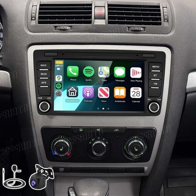 Für SKoda Octavia II MK2 2004-2013 Carplay Android 15 Autoradio GPS Nav WIFI KAM