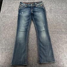 Rock Revival Jeans Womens 28 Stephanie Boot Cut Embellished Distressed