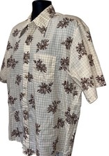 Vtg Kmart 60s/70s MCM Mens Shirt Floral Design Button Down XL MCM Read