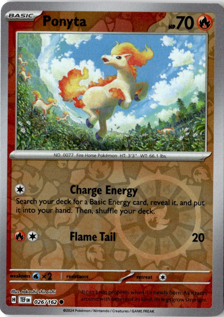 Pokemon TCG Ponyta 026/162 Reverse Holofoil SV05: Temporal Forces