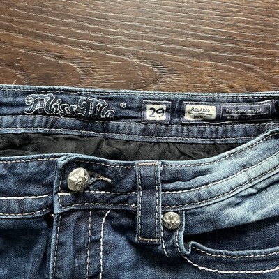 Miss Me Low Rise Y2K Style Bling Beaded Studded Denim Jeans Size