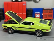 1971-1973 Ford Mustang Mach 1 Lime Green 429 Cobra Jet Opening Hood 164 Scale