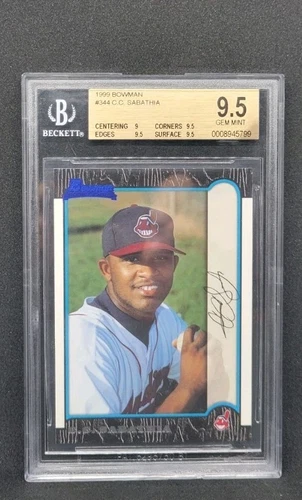 1999 Bowman #344 CC Sabathia RC BGS 9.5 GEM MINT