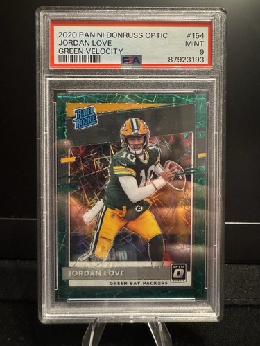 2020 Panini Donruss Optic Rated Rookies Jordan Love #154 Green Velocity PSA 9