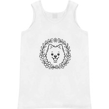 'Pomeranian Floral Wreath' Adult Vest / Tank Top AV058331