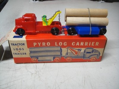Vintage Pyro Tow Truck and Log Carrier in O.B. LOOK!