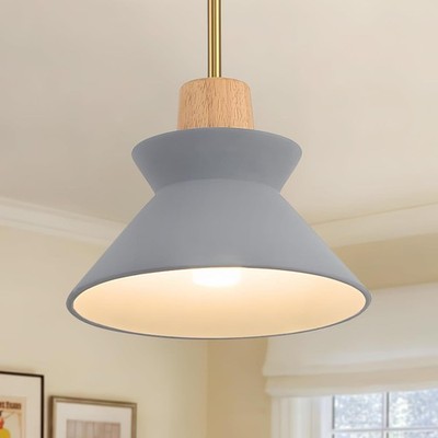 Fivemengo 1 Concrete Pendant Light Hanging Lamp Fixture Ceiling HEAVY! NOB Gray