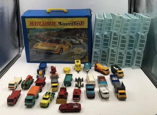 Matchbox Superfast Deluxe Collectors Case W/ 25 Cars | 60s & 70s Lesney England