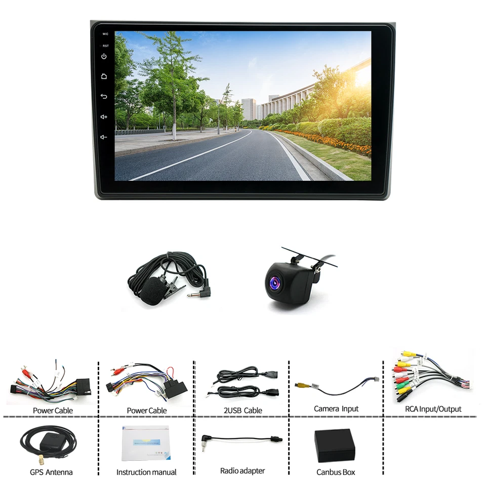 Radio estéreo para coche 9" Android 15 Carplay GPS Wifi Navegación para Audi A4 2000-2009 32G Foto 4 de 4