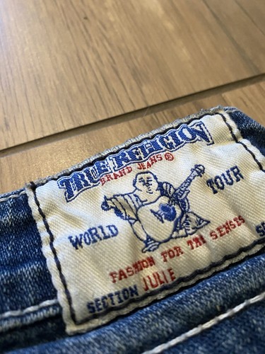 👖 Y2K TRUE RELIGION JULIE SKINNY JEANS DISTRESSED STITCHED FLAP POCKET SZ 28 👖 - Picture 4 of 8