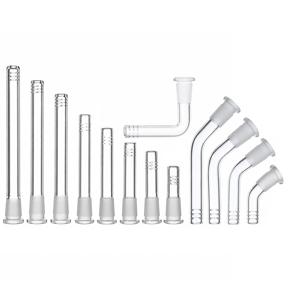 14MM Glass Downstem & Bent Down stem Assorted Size Glass Water Pipe Replacement