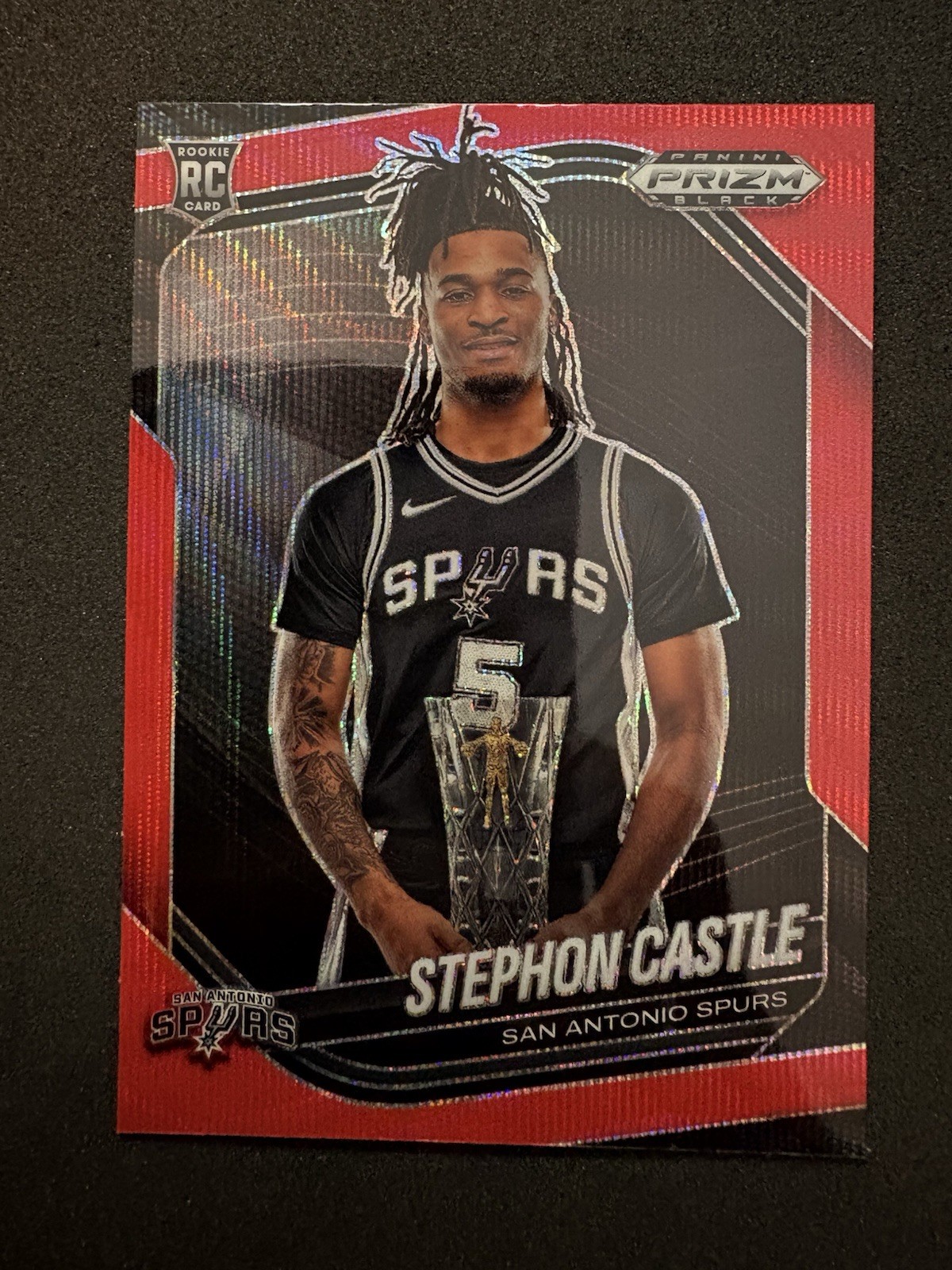 2024-25 Panini Prizm Black -  Stephon Castle #96 Ruby Wave Prizm (RC)