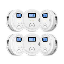 6 Packs, 2 in 1,Smoke Carbon Monoxide Detector,Carbon Monoxide Dete... Fast Ship