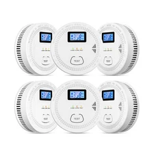 6 Packs, 2 in 1,Smoke Carbon Monoxide Detector,Carbon Monoxide Dete... Fast Ship