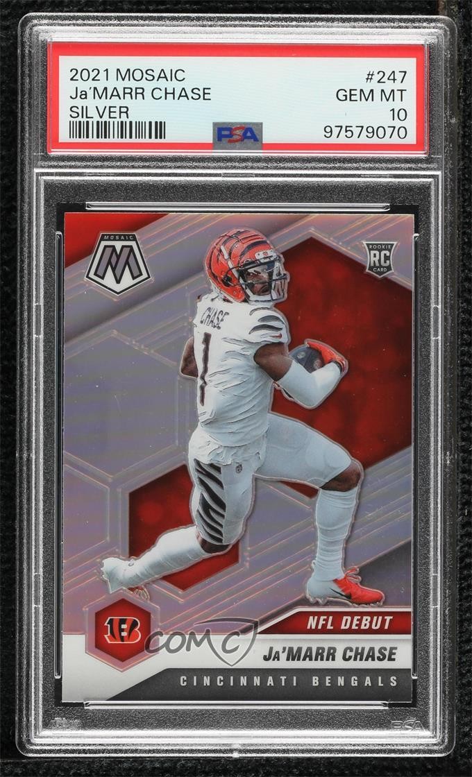 2021 Panini Mosaic NFL Debut Silver Prizm Ja'Marr Chase PSA 10 GEM MT Rookie RC