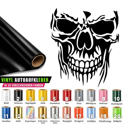 1x Skull Aufkleber 29x25 CM GROß Totenkopf Auto Vinykfolie Sticker Schädel JDM - Bild 1 von 4
