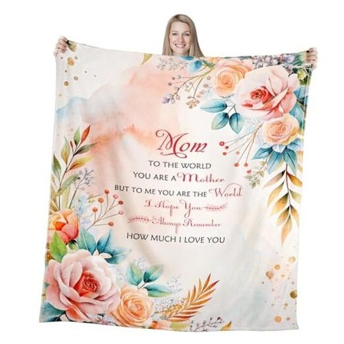 Gifts for Mom, Mom Blanket, Mom Birthday Gifts from Daughter Son, Happy
