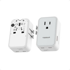 Universal Travel Adapter 20W, TESSAN Ultra Slim International Power Adapter with
