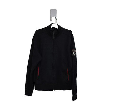 Mini Cooper Jacket Womens Large Black Long Sleeve Elbow Patches Pockets Full Zip
