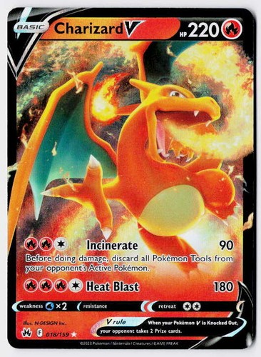 Charizard V 018/159 Holo Ultra Rare Crown Zenith Pokemon NM