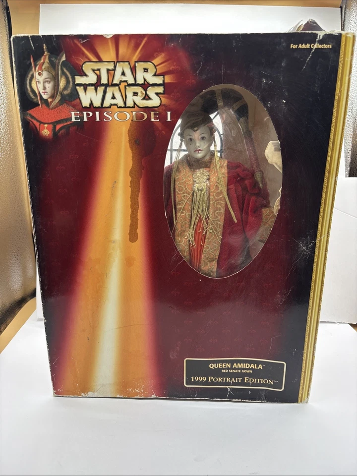 Figura de acción Hasbro Star Wars Reina Amidala Rojo Senado Vestido Muñeca 1999 Foto 2 de 4