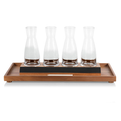 Legacy - A Picnic Time Brand Cava Serving Tray And 4 Glass Carafes Mimosa Bar