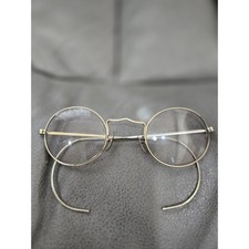 Antique Round Gold Wire Rim Glasses Cable Temples Rupp  Bowman Case Toledo OH