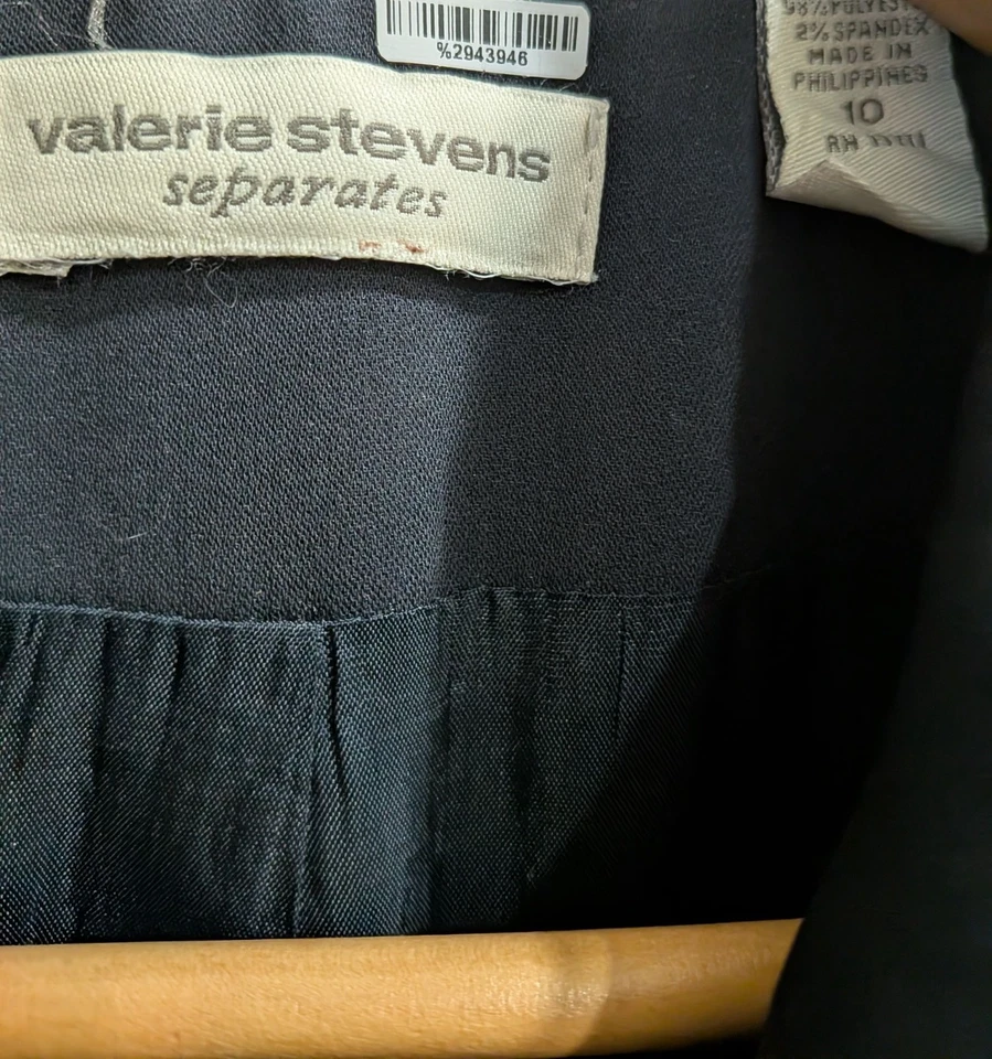 Valerie Stevens Separates Talla Blazer 10 negro forrado con cremallera Foto 3 de 4