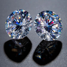 Lab Grown Natural D Color Pair 2 CT Round Cut Loose CVD Diamond VVS1 Certified