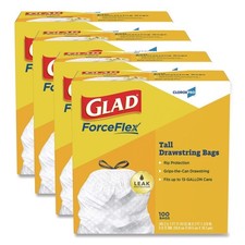 Glad Tall 78526CT 13 gal. Kitchen Drawstring Trash Bags - GY 400/CT New