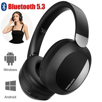 Bluetooth 5.3 Headphone Wireless Over Ear Headset Earphone For iPhone Android