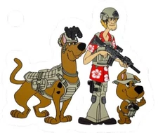 Scooby Doo, Tactical Scooby Shaggy & Scrappy Vinyl 3" Die Cut Sticker