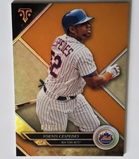 YOENIS CESPEDES 2017 Topps Triple Threads Baseball Card #40 Amber Parallel /150