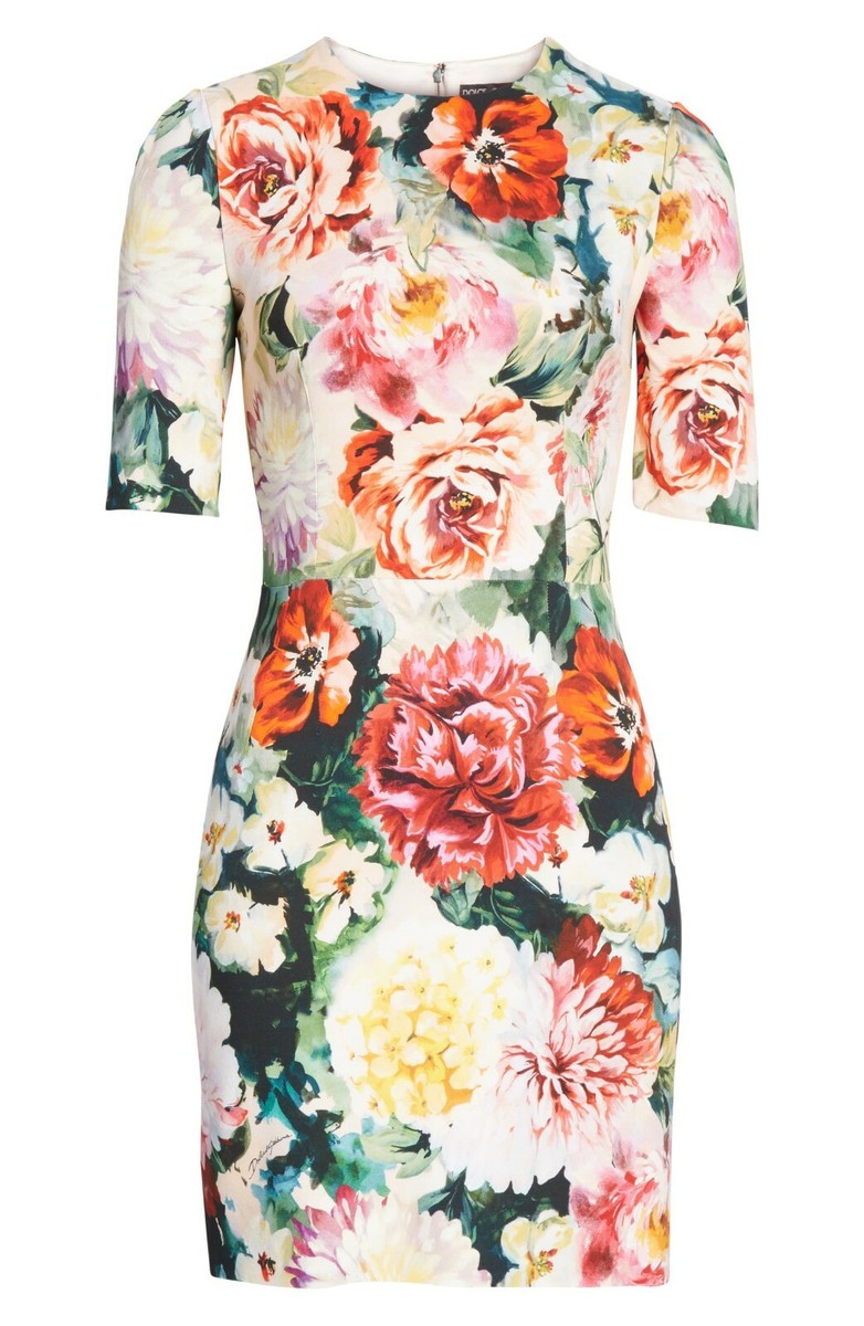 ❤ DOLCE & GABBANA Pink Floral Print Stretch Crepe Cady ❤ DOLCE & GABBANA Pink Floral Print Stretch Crepe Cady