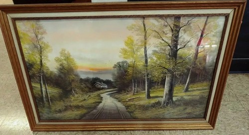 Andrew Severin Gunderson Landscape COUNTRY Winding ROAD Pastel Art 33.5 X 21.5 - Picture 2 of 12