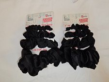 Scunci Scrunchies 2 Packs 8 Scrunchies Multi Sizes Black Small to X-Large New