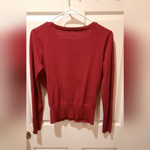 Maurices Sweater Womans Medium Fuscia Pink Cardigan Casual Classic Preppy - Picture 8 of 10