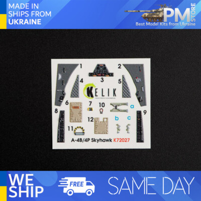 Kelik K72027 - 1/72 - A-4(B,P) ''Skyhawk'' interior 3D decals for Airfix kit