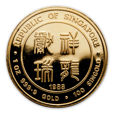 1988 Singapore 1 oz Proof Gold 100 Singold Dragon | eBay 1988 Singapore 1 oz Proof Gold 100 Singold Dragon | eBay