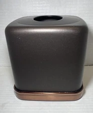 Metal Black & Copper Tissue Box Cover Holder