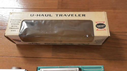 Rare Vintage Ichimura Shoten Lucky Series Friction U-HAUL Traveler Wagon Set JPN - Video 1 von 1