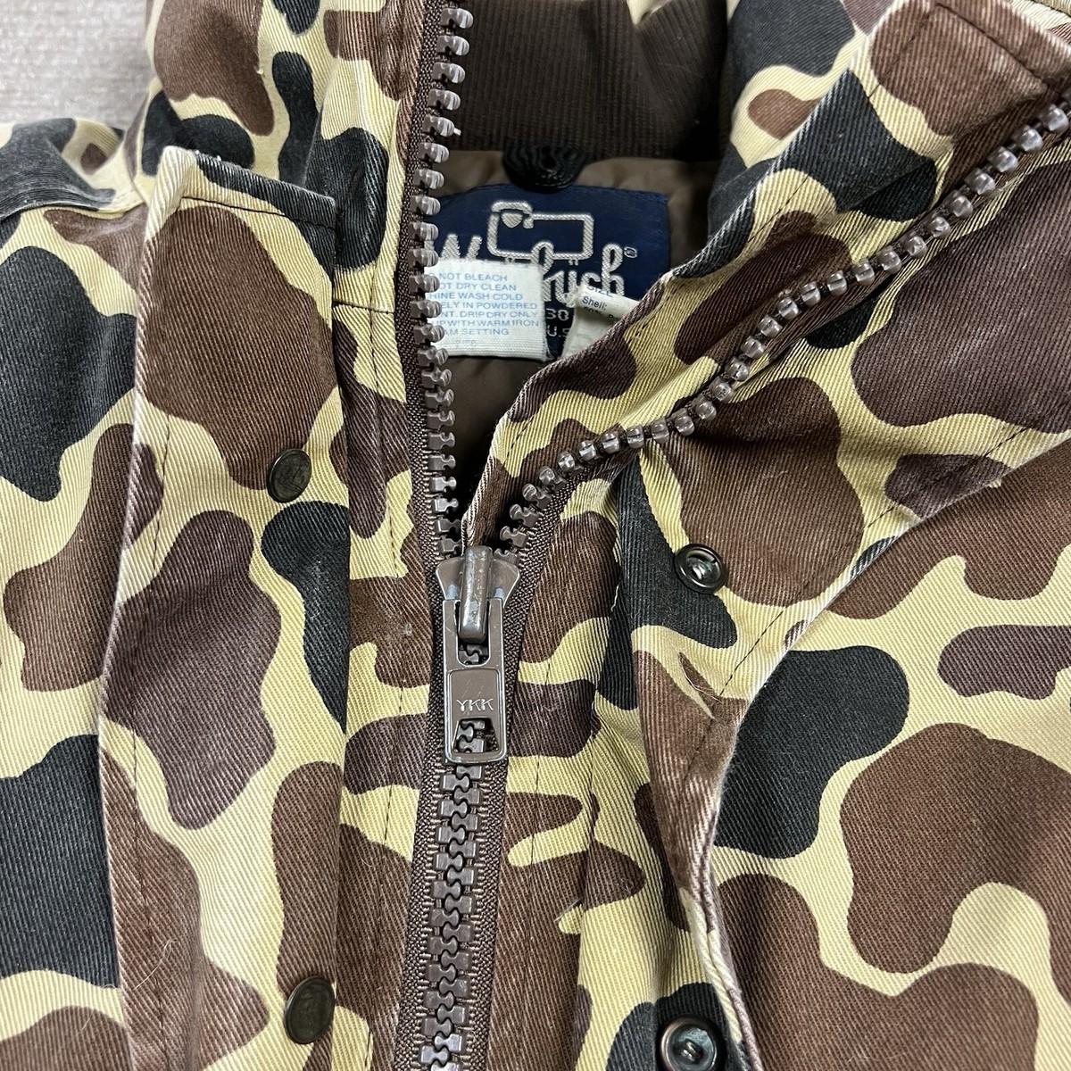 Vintage 80s Woolrich Duck Camo Gore Tex Down Filled Hunting