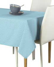 Pinstripes Light Blue Signature Tablecloths - Assorted Sizes 