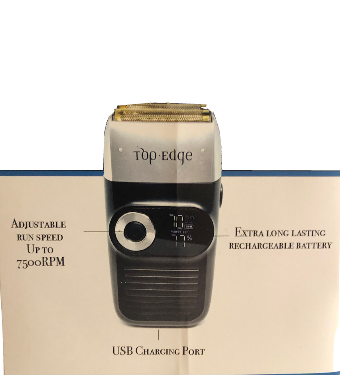 Top Edge USB Charge Electric Shaver Cordless Beard Trimmer
