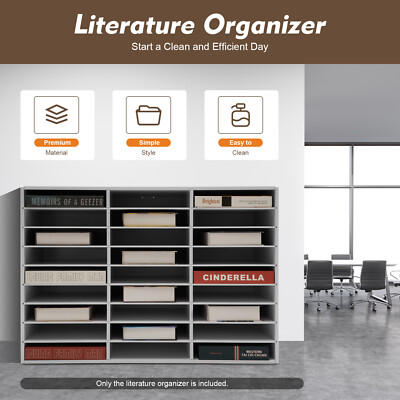 Literature Organizer, 27 Compartments Paper Storage Cabinet Document Storage