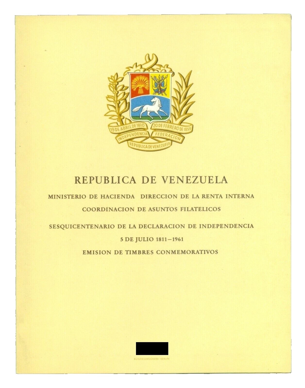 Bloque de los acontecimientos históricos Sellos Venezolano