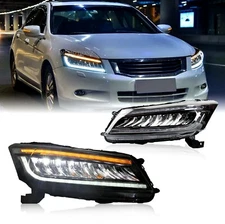 HCmotion LED Headlights For Honda Accord Sedan 2008-2012 DRL Start up Animation